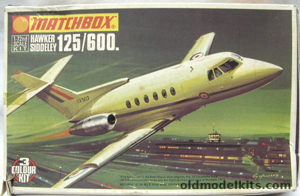 Matchbox 1/72 Hawker Siddeley HS-125 600 - (Hawker 125 Series 600), PK-110 plastic model kit